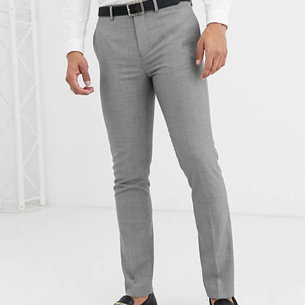 Topman SKINNY trousers in marl gray size 34x34